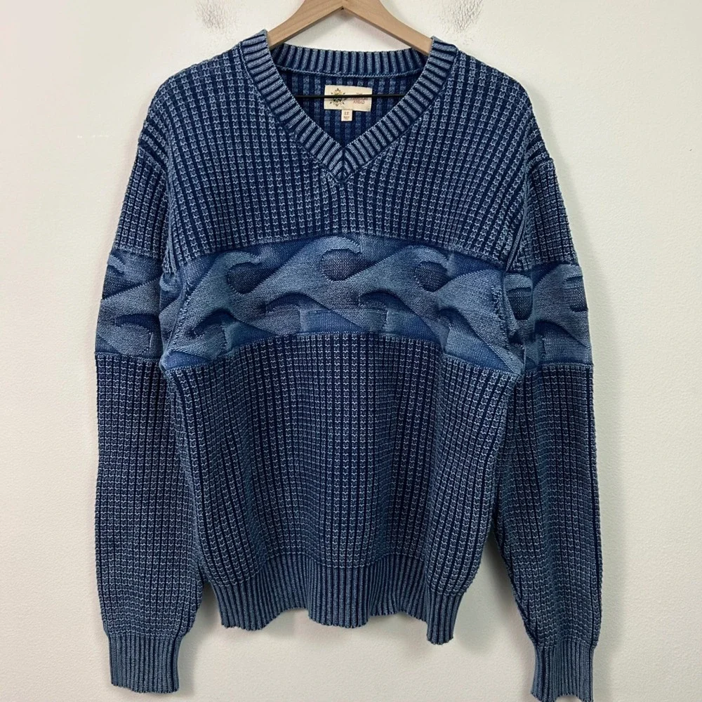 The Territory Ahead‎ Mens Sweater True Indigo Surfs Up Size Large Tall